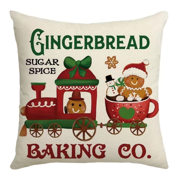 NIP Christmas “Gingerbread Baking Co” Zippered  NO INSERT PILLOW - Picture 1 of 4